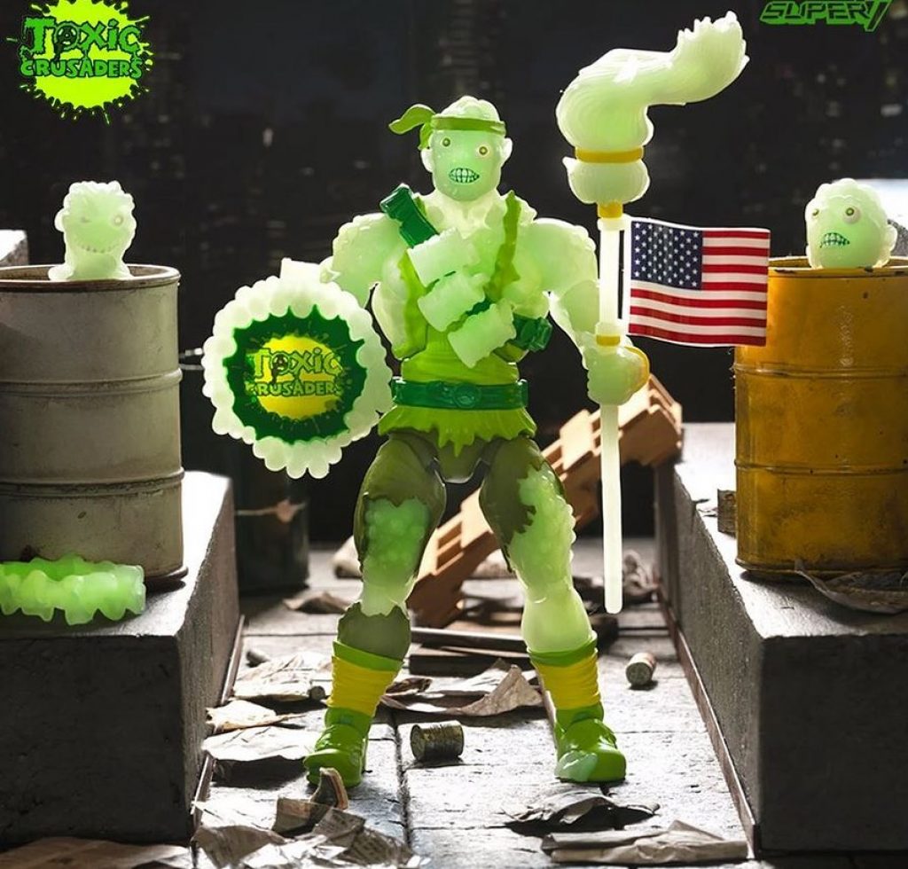 Toxic Crusader Glow in the dark toxic action figure super7