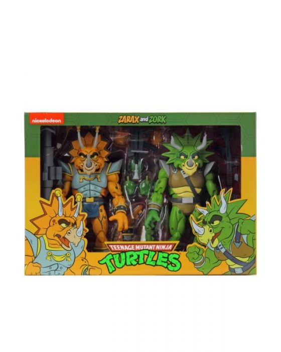 Teenage Mutant Ninja Turtles Triceraton Zarax and Zork Action Figures (Wave 4) Packaging by NECA